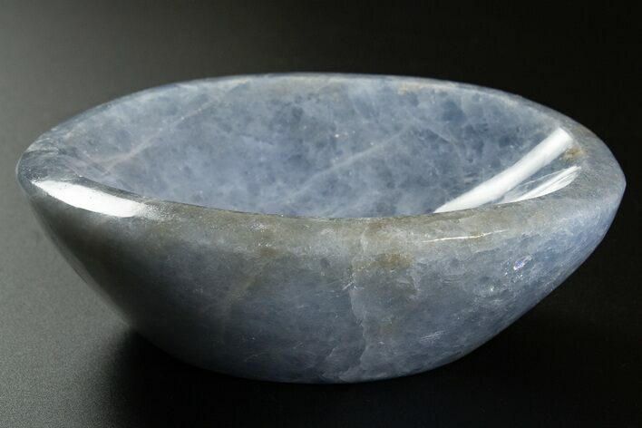 Polished Blue Calcite Bowl - Madagascar #343220